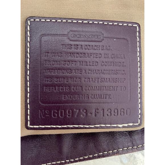 Vintage Coach Plum Penelope large pebble leather shoulder bag tote Serial F13960 - Picture 10 of 10